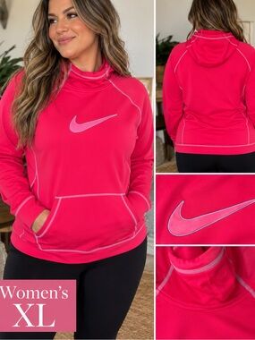 Nike Women's XL Pink Hooded Pullover Sweatshirt
